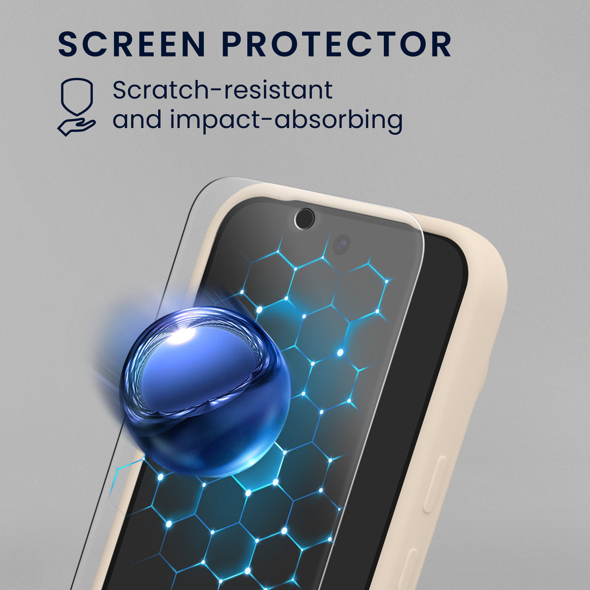 kwmobile Handyhülle mit 2x Displayschutzfolien kompatibel mit Google Pixel 11 / Pixel 11 Pro Hülle - Screen Protector aus gehärtetem Glas - kabelloses Laden - Creme matt Creme matt