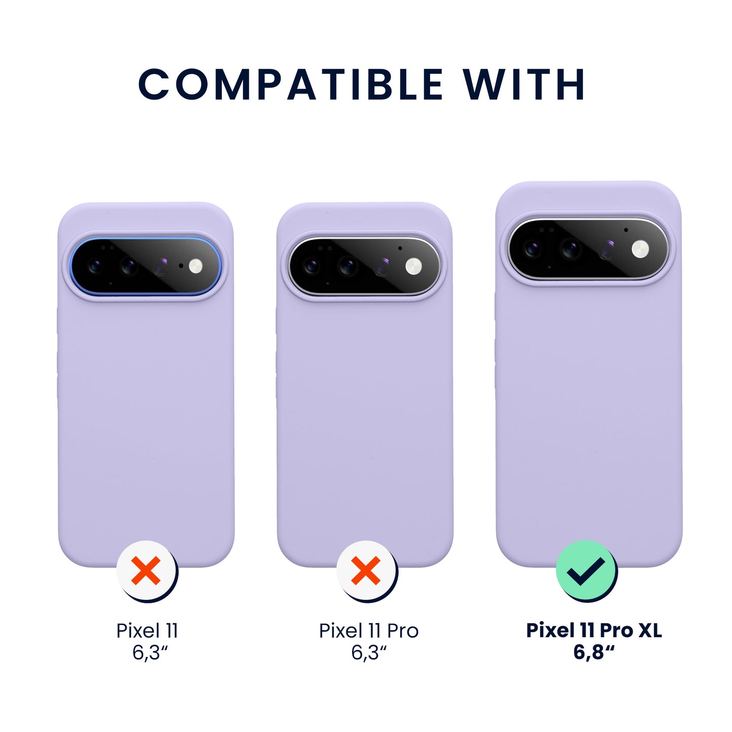 kwmobile Handyhülle mit 2x Displayschutzfolien kompatibel mit Google Pixel 11 Pro XL Hülle - Screen Protector aus gehärtetem Glas - kabelloses Laden - Lavendel Lavendel