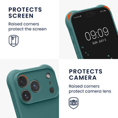 kwmobile Necklace Case kompatibel mit Apple iPhone 17 Pro Hülle - Cover mit Kordel zum Umhängen - Silikon Schutzhülle Petrol Petrol