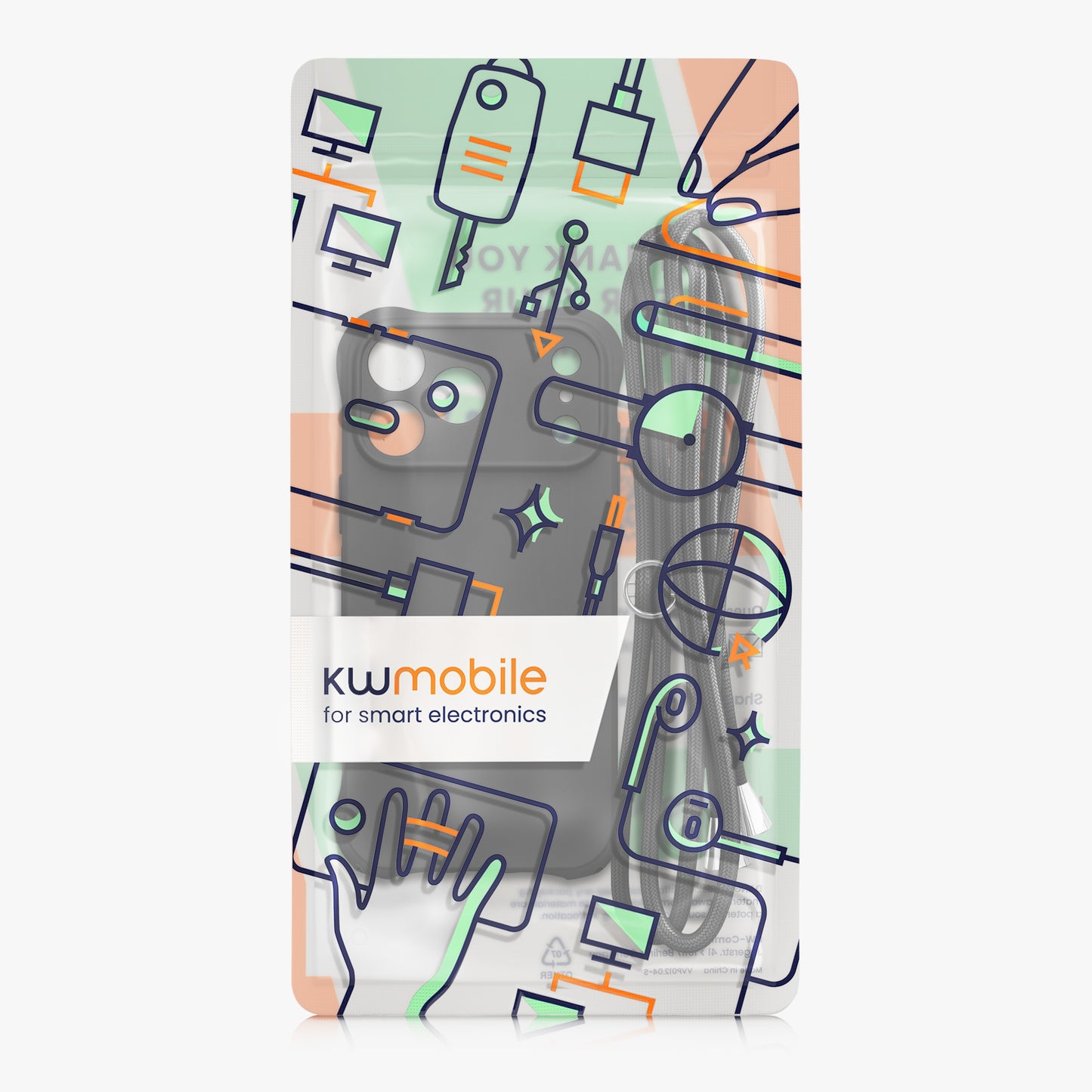 kwmobile Necklace Case kompatibel mit Apple iPhone 17 Pro Max Hülle - Cover mit Kordel zum Umhängen - Silikon Schutzhülle Schwarz Schwarz