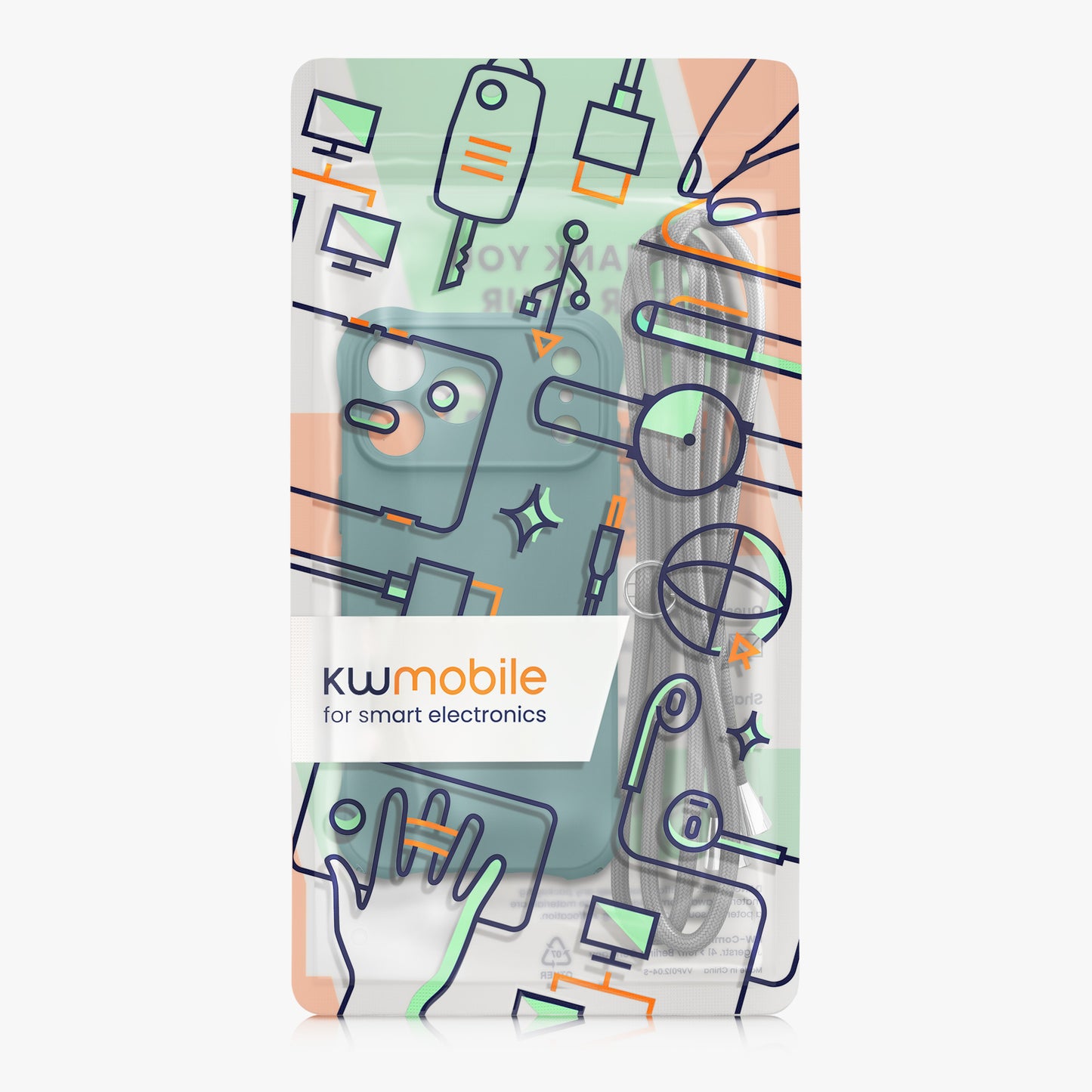 kwmobile Necklace Case kompatibel mit Apple iPhone 17 Pro Max Hülle - Cover mit Kordel zum Umhängen - Silikon Schutzhülle Petrol Petrol