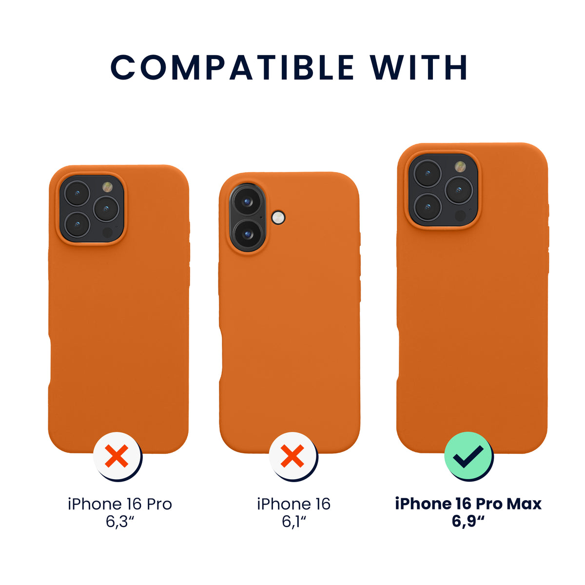 kwmobile Handyhülle mit 2x Displayschutzfolien kompatibel mit Apple iPhone 16 Pro Max Hülle - Screen Protector aus gehärtetem Glas - kabelloses Laden - Fruity Orange Fruity Orange