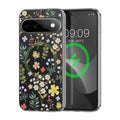 kwmobile kristallklares Hardcase kompatibel mit Google Pixel 11 Pro XL Hülle - kompatibel mit MagSafe - Acryl-Hülle mit TPU Case - Zauberhafte Blumen Gelb  [dsg01]