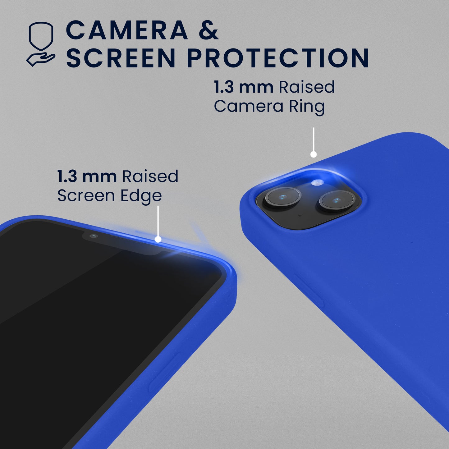 kwmobile Handyhülle mit 2x Displayschutzfolien kompatibel mit Apple iPhone 14 Hülle - Screen Protector aus gehärtetem Glas - kabelloses Laden - Baltik Blau Baltik Blau