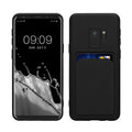 kwmobile Handyhülle für Samsung Galaxy S9 Hülle mit Kartenfach - TPU Case - Kabelloses Laden - Schutzhülle Cover in Schwarz Schwarz  