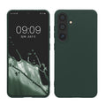 kwmobile Handyhülle für Samsung Galaxy S24 Hülle - TPU Case - Kabelloses Laden - Schutzhülle Cover in Moosgrün Moosgrün  