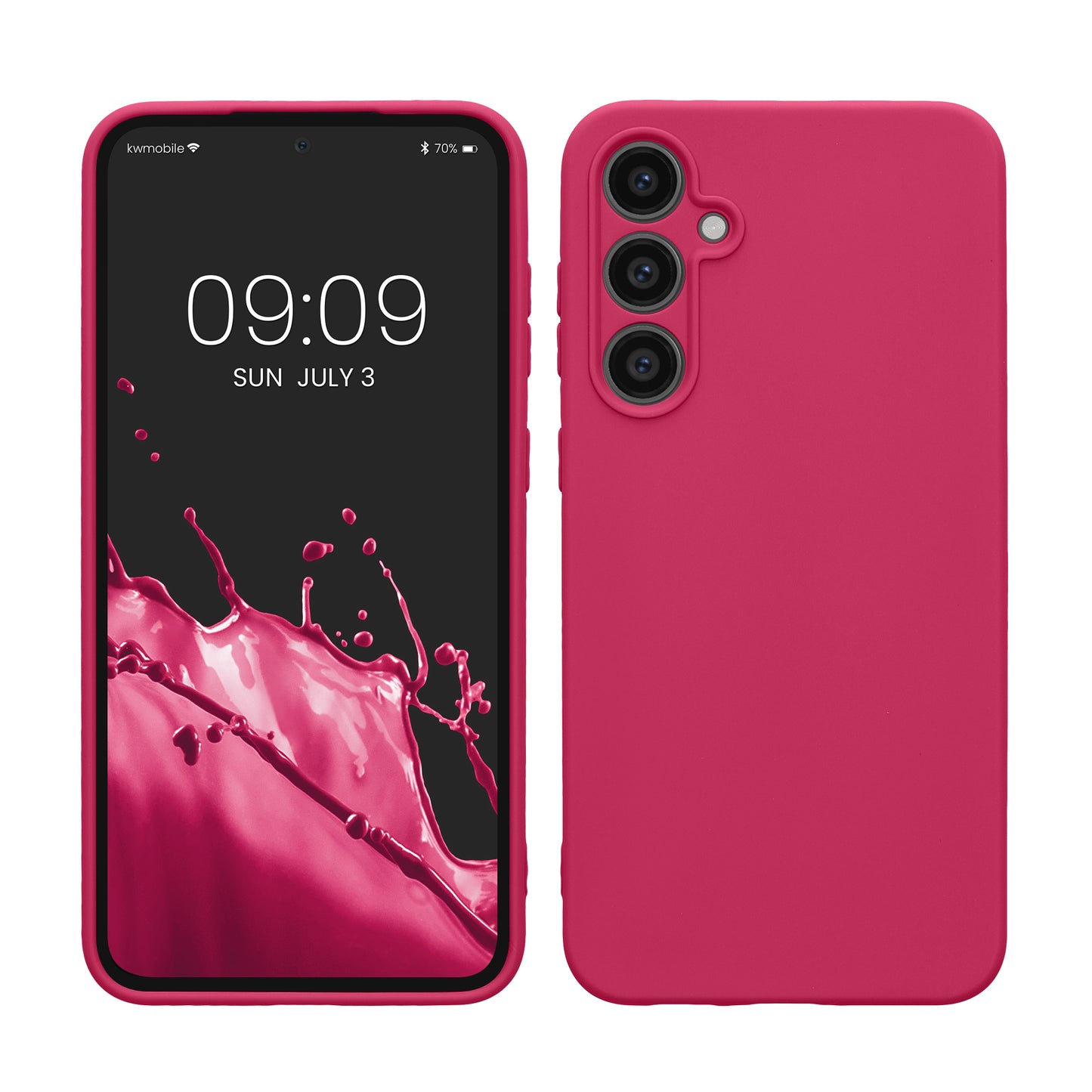 kwmobile Handyhülle für Samsung Galaxy S23 FE Hülle - TPU Case - Kabelloses Laden - Schutzhülle Cover in Neon Pink Neon Pink  