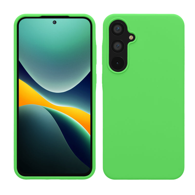 kwmobile Handyhülle für Samsung Galaxy A55 5G Hülle - Case Silikon - Kabelloses Laden - Schutzhülle Cover in Limettengrün Limettengrün  