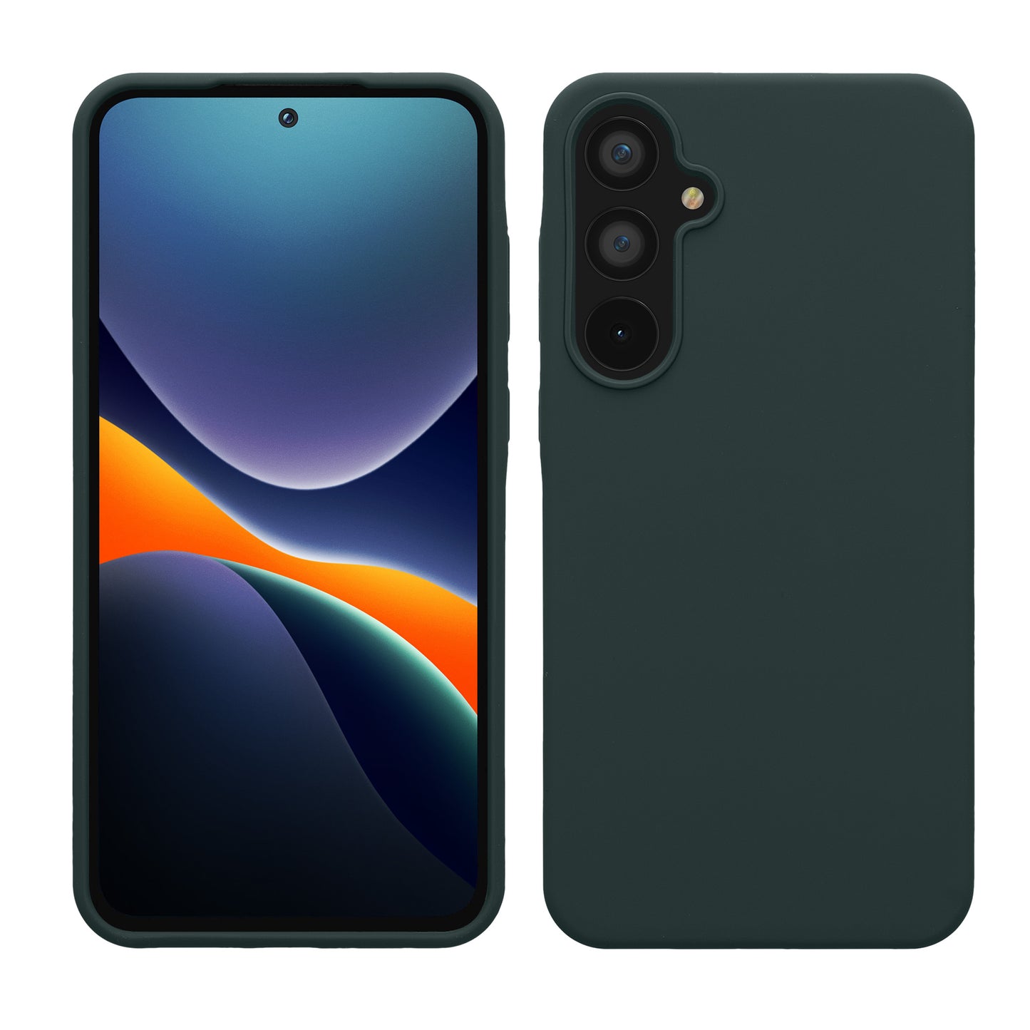kwmobile Handyhülle für Samsung Galaxy A55 5G Hülle - Case Silikon - Kabelloses Laden - Schutzhülle Cover in Moosgrün Moosgrün  