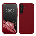 kwmobile Handyhülle für Samsung Galaxy A55 5G Hülle - Case Silikon - Kabelloses Laden - Schutzhülle Cover in Rhabarber Rot Rhabarber Rot  