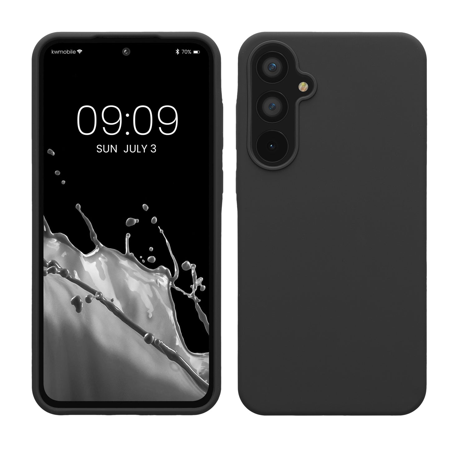 kwmobile Handyhülle für Samsung Galaxy A55 5G Hülle - Case Silikon - Kabelloses Laden - Schutzhülle Cover in Dunkelgrau Dunkelgrau  