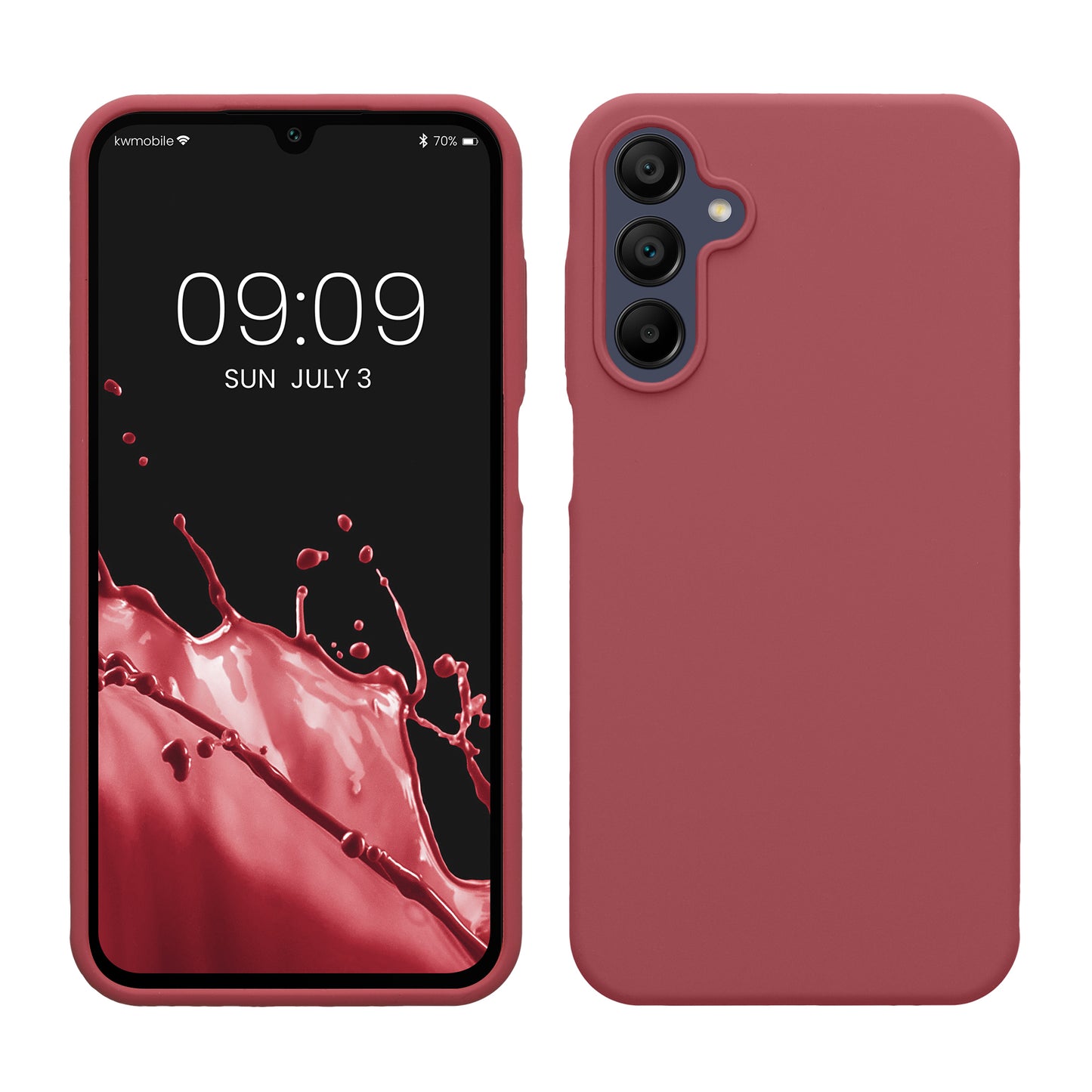 kwmobile Handyhülle für Samsung Galaxy A15 5G Hülle - Case Silikon - Kabelloses Laden - Schutzhülle Cover in Dark Rose Dark Rose  