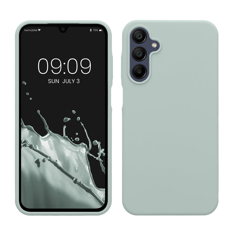 kwmobile Handyhülle für Samsung Galaxy A15 5G Hülle - Case Silikon - Kabelloses Laden - Schutzhülle Cover in Cool Mint Cool Mint  