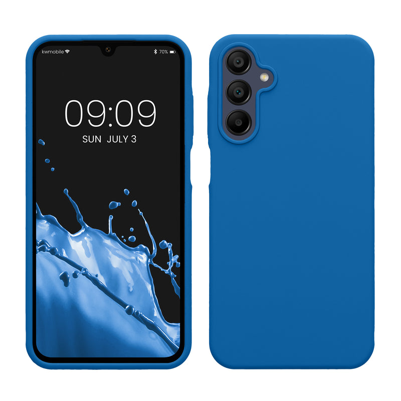 kwmobile Handyhülle für Samsung Galaxy A15 5G Hülle - Case Silikon - Kabelloses Laden - Schutzhülle Cover in Blue Reef Blue Reef  