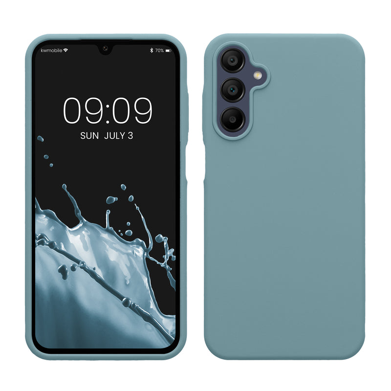 kwmobile Handyhülle für Samsung Galaxy A15 5G Hülle - Case Silikon - Kabelloses Laden - Schutzhülle Cover in Antique Stone Antique Stone  