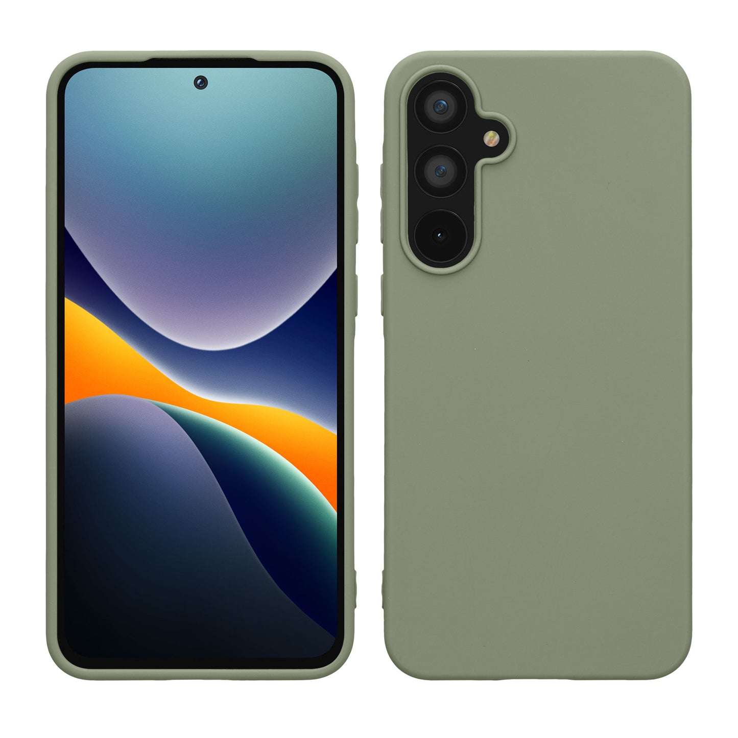 kwmobile Handyhülle für Samsung Galaxy A55 5G Hülle - TPU Case - Kabelloses Laden - Schutzhülle Cover in Graugrün Graugrün  