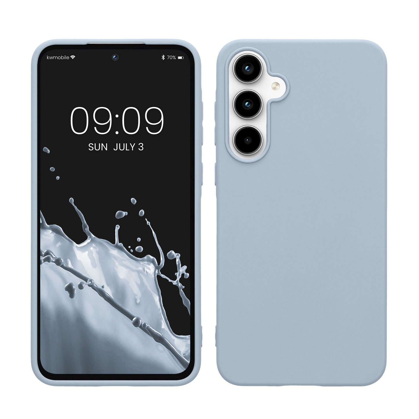 kwmobile Handyhülle für Samsung Galaxy A55 5G Hülle - TPU Case - Kabelloses Laden - Schutzhülle Cover in Hellblau matt Hellblau matt  