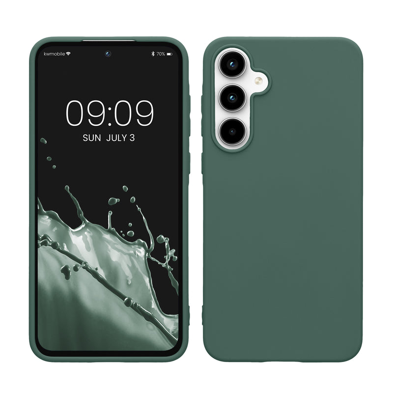kwmobile Handyhülle für Samsung Galaxy A55 5G Hülle - TPU Case - Kabelloses Laden - Schutzhülle Cover in Tannengrün Tannengrün  