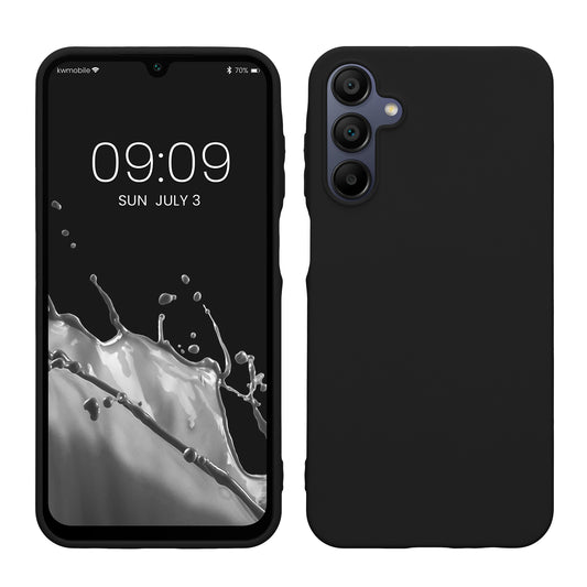 kwmobile Handyhülle für Samsung Galaxy A15 5G Hülle - TPU Case - Kabelloses Laden - Schutzhülle Cover in Schwarz Schwarz  