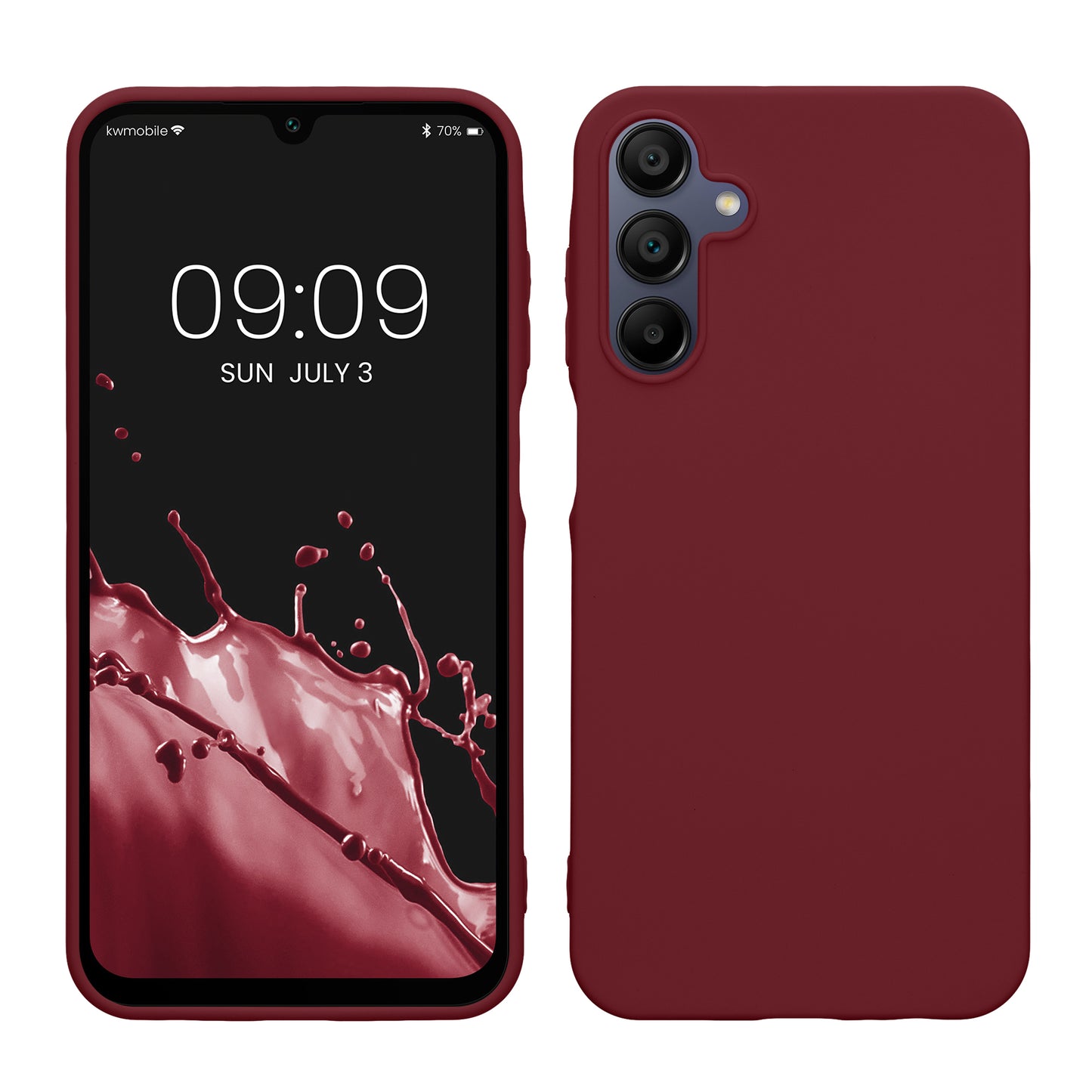 kwmobile Handyhülle für Samsung Galaxy A15 5G Hülle - TPU Case - Kabelloses Laden - Schutzhülle Cover in Bordeaux Violett Bordeaux Violett  