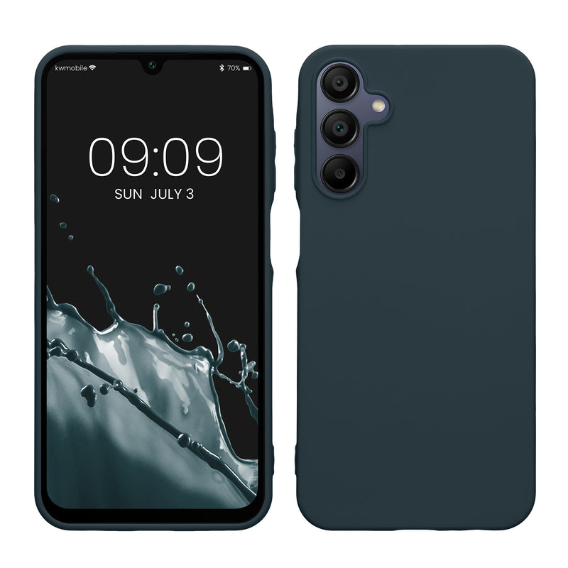 kwmobile Handyhülle für Samsung Galaxy A15 5G Hülle - TPU Case - Kabelloses Laden - Schutzhülle Cover in Dunkler Schiefer Dunkler Schiefer  