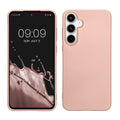 kwmobile Handyhülle für Samsung Galaxy A55 5G Hülle - Silikon Case metallisch schimmernd - Schutzhülle Cover - Metallic Rosegold Metallic Rosegold  