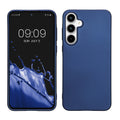 kwmobile Handyhülle für Samsung Galaxy A55 5G Hülle - Silikon Case metallisch schimmernd - Schutzhülle Cover - Metallic Blau Metallic Blau  