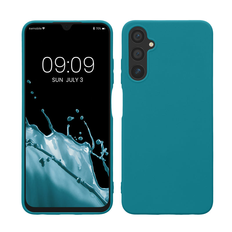 kwmobile Handyhülle für Samsung Galaxy A05s Hülle - TPU Case - Kabelloses Laden - Schutzhülle Cover in Petrol matt Petrol matt  