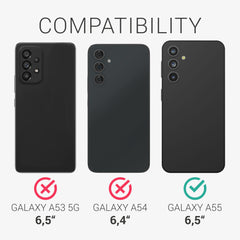 kwmobile Folie kompatibel mit Samsung Galaxy A55 5G - Displayschutzfolie Schutzfolie - Displayschutz Displayfolie