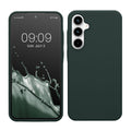 kwmobile Handyhülle für Samsung Galaxy A35 Hülle - Case Silikon - Kabelloses Laden - Schutzhülle Cover in Moosgrün Moosgrün  