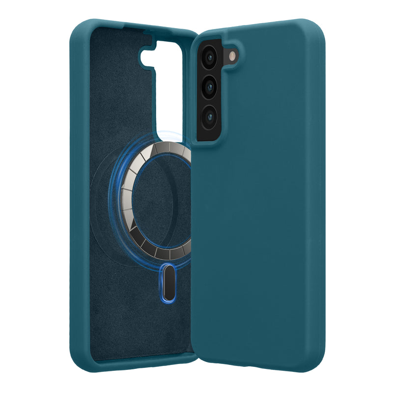 kwmobile Hülle kompatibel mit Samsung Galaxy S22 Hülle - magnetisches Silikon Case kompatibel mit MagSafe - Cover gummiert