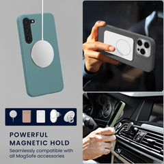 kwmobile Hülle kompatibel mit Samsung Galaxy S23 Hülle - magnetisches Silikon Case kompatibel mit MagSafe - Cover