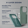 kwmobile Hülle kompatibel mit Samsung Galaxy S24 Ultra Hülle - magnetisches Silikon Case kompatibel mit MagSafe - Cover gummiert