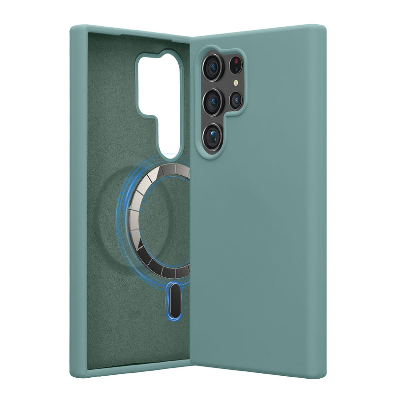 kwmobile Hülle kompatibel mit Samsung Galaxy S24 Ultra Hülle - magnetisches Silikon Case kompatibel mit MagSafe - Cover gummiert