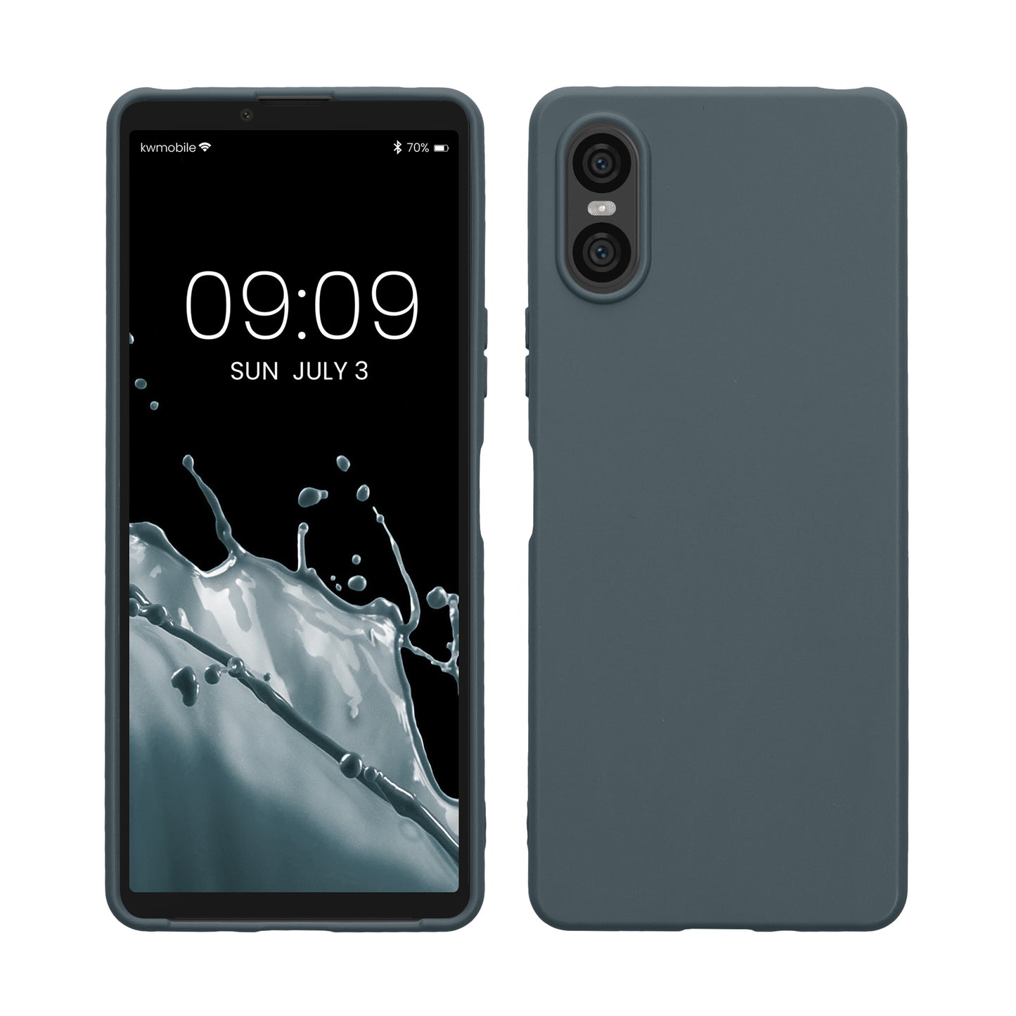 kwmobile Handyhülle für Sony Xperia 10 VI Hülle - TPU Case - Kabelloses Laden - Schutzhülle Cover in Dunkler Schiefer Dunkler Schiefer  