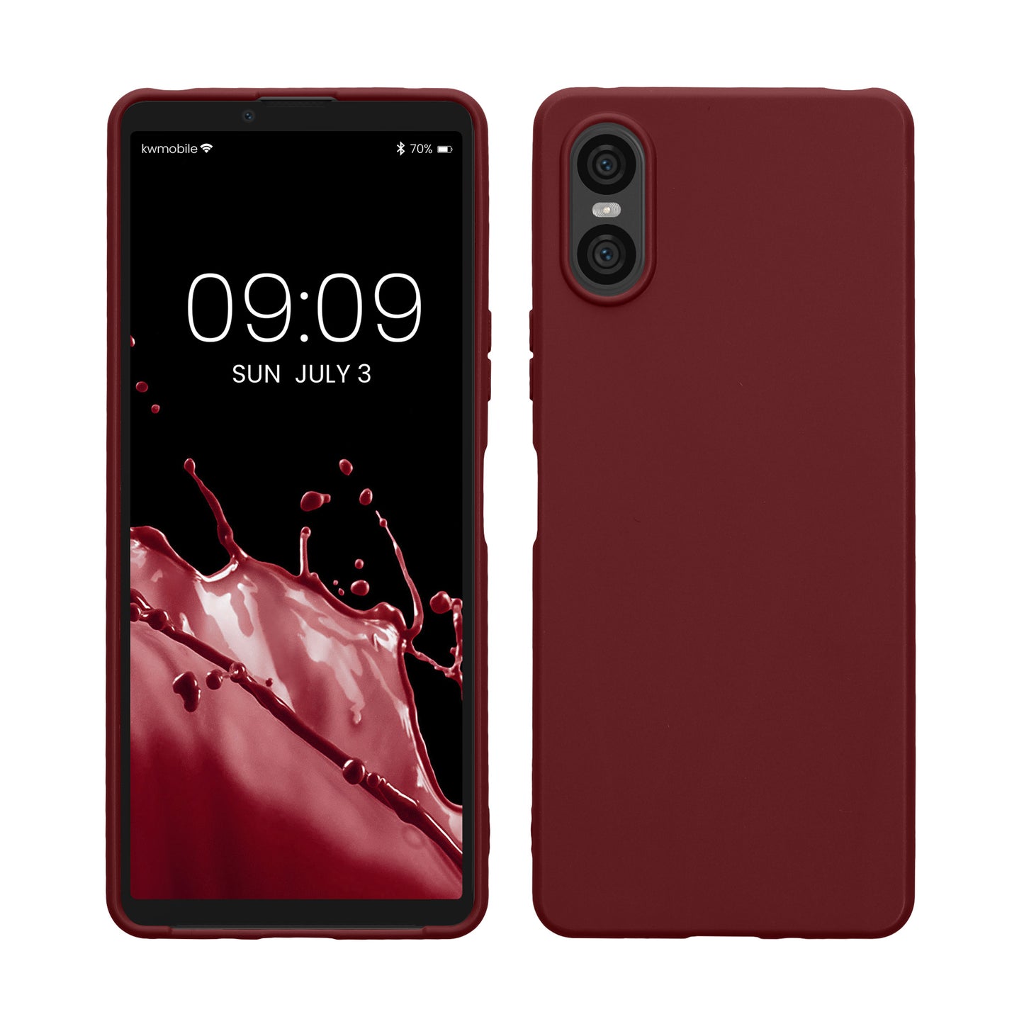 kwmobile Handyhülle für Sony Xperia 10 VI Hülle - TPU Case - Kabelloses Laden - Schutzhülle Cover in Bordeaux Violett Bordeaux Violett  
