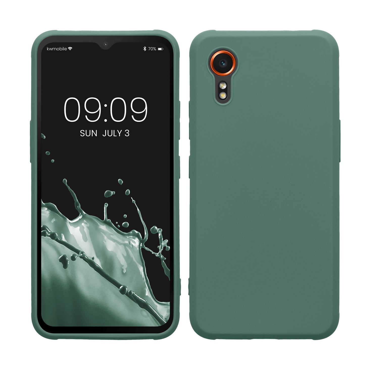 kwmobile Handyhülle für Samsung Galaxy Xcover7 Hülle - TPU Case - Kabelloses Laden - Schutzhülle Cover in Tannengrün Tannengrün  