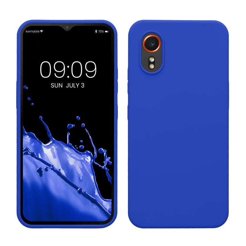 kwmobile Handyhülle für Samsung Galaxy Xcover7 Hülle - Case Silikon - Kabelloses Laden - Schutzhülle Cover in Baltik Blau Baltik Blau  