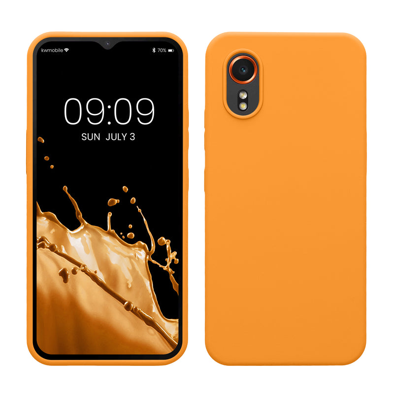 kwmobile Handyhülle für Samsung Galaxy Xcover7 Hülle - Case Silikon - Kabelloses Laden - Schutzhülle Cover in Fruity Orange Fruity Orange  