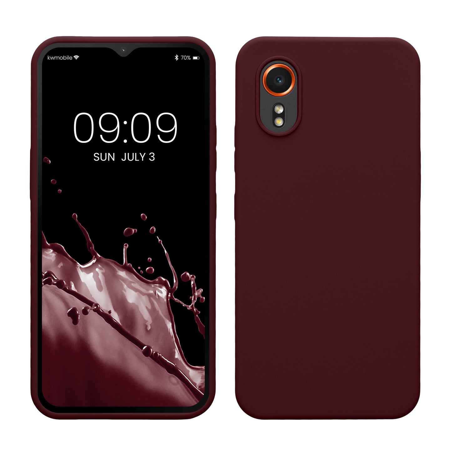 kwmobile Handyhülle für Samsung Galaxy Xcover7 Hülle - Case Silikon - Kabelloses Laden - Schutzhülle Cover in Bordeaux Violett Bordeaux Violett  