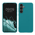 kwmobile Handyhülle für Samsung Galaxy S24 FE Hülle - TPU Case - Kabelloses Laden - Schutzhülle Cover in Petrol matt Petrol matt  