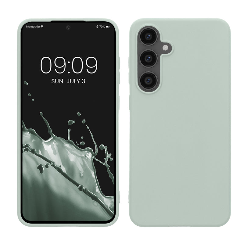 kwmobile Handyhülle für Samsung Galaxy S24 FE Hülle - TPU Case - Kabelloses Laden - Schutzhülle Cover in Cool Mint Cool Mint  