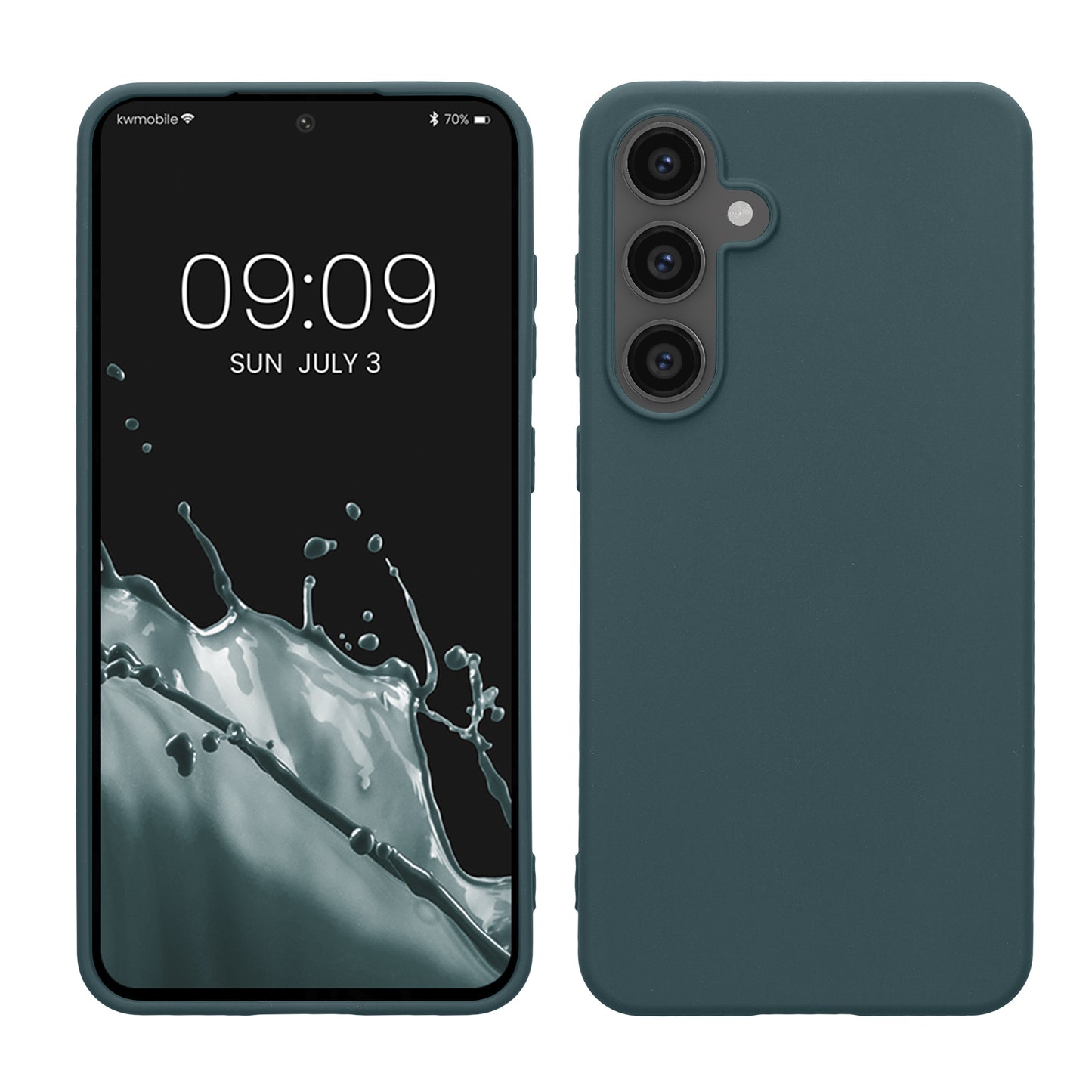 kwmobile Handyhülle für Samsung Galaxy S24 FE Hülle - TPU Case - Kabelloses Laden - Schutzhülle Cover in Dunkler Schiefer Dunkler Schiefer  