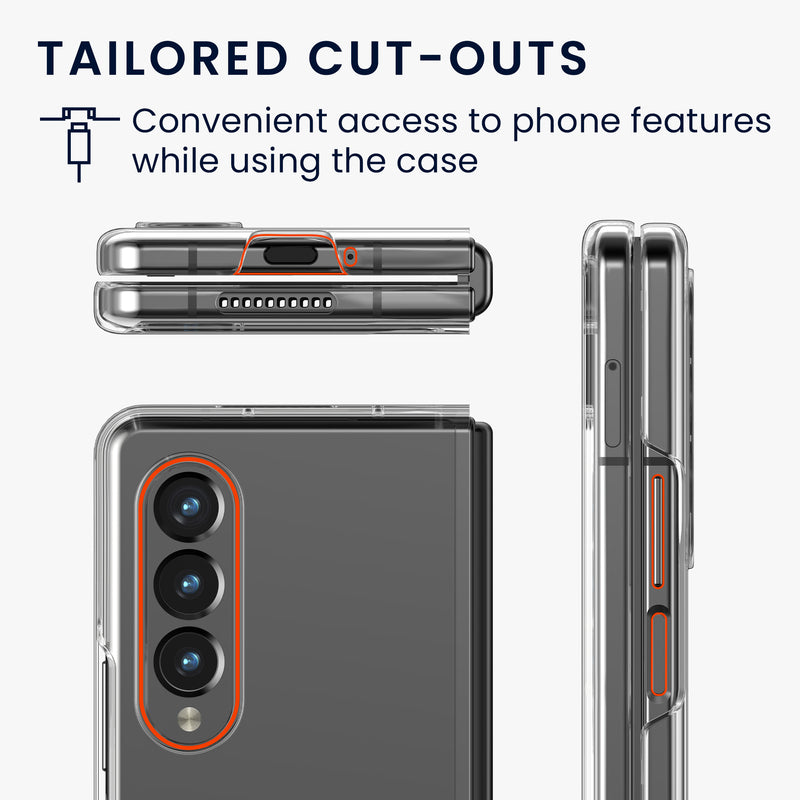 kwmobile Hülle kompatibel mit Samsung Galaxy Z Fold4 Case - Faltbare Handyhülle mit Rahmen - Robustes Cover