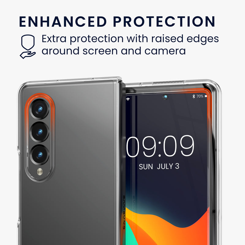 kwmobile Hülle kompatibel mit Samsung Galaxy Z Fold4 Case - Faltbare Handyhülle mit Rahmen - Robustes Cover