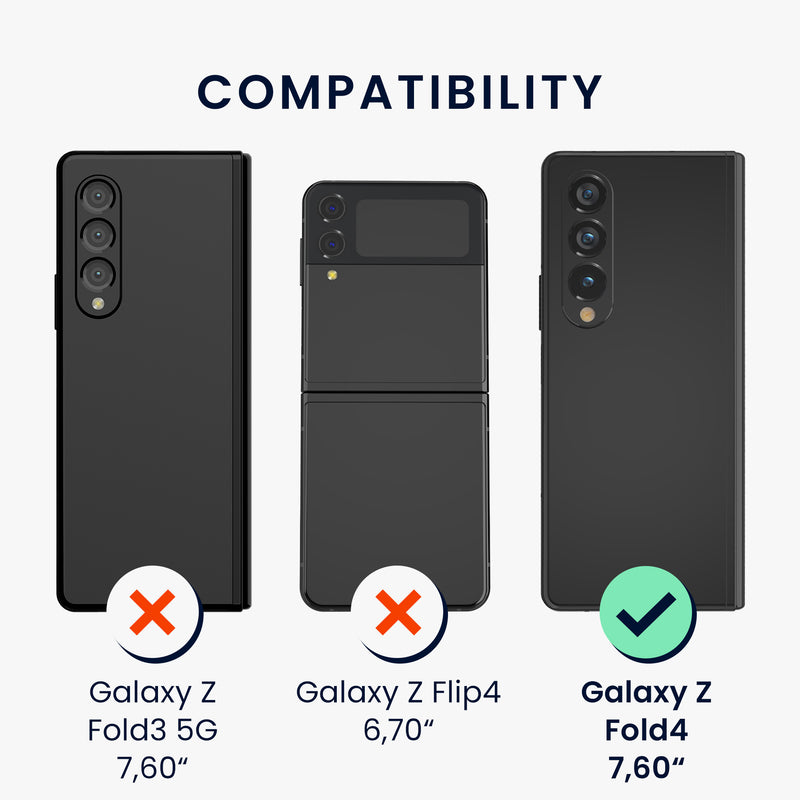 kwmobile Hülle kompatibel mit Samsung Galaxy Z Fold4 Case - Faltbare Handyhülle mit Rahmen - Robustes Cover