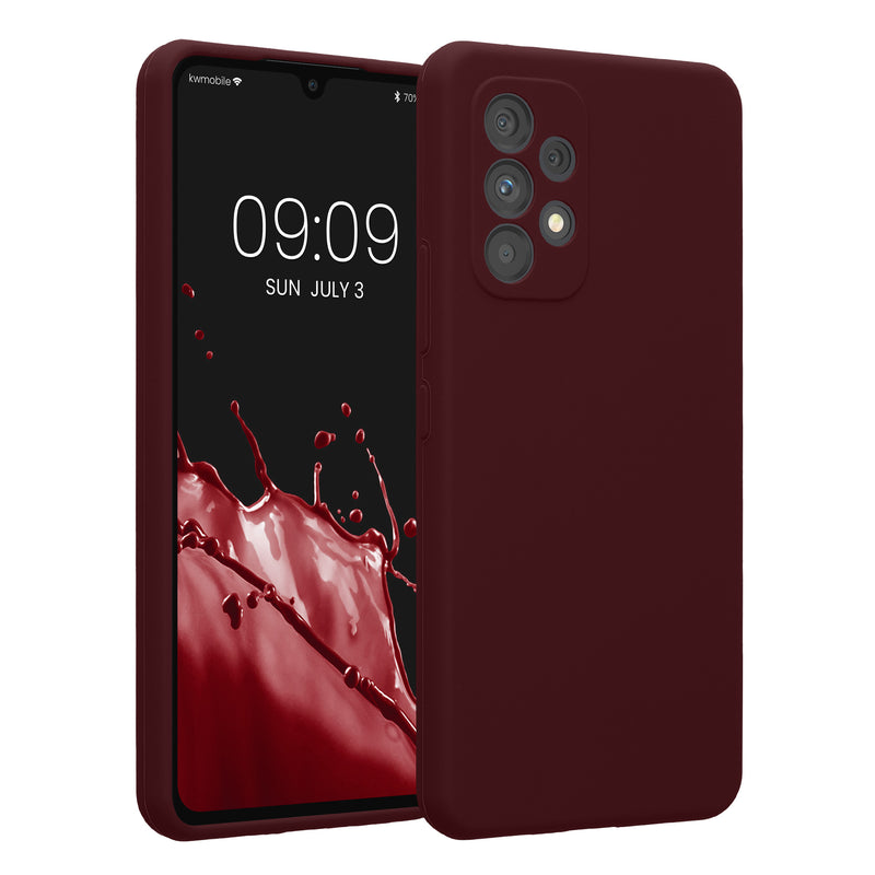 kwmobile Hülle kompatibel mit Samsung Galaxy A53 5G - Hülle Silikon gummiert - Handyhülle - Handy Case in Bordeaux Violett Bordeaux Violett  