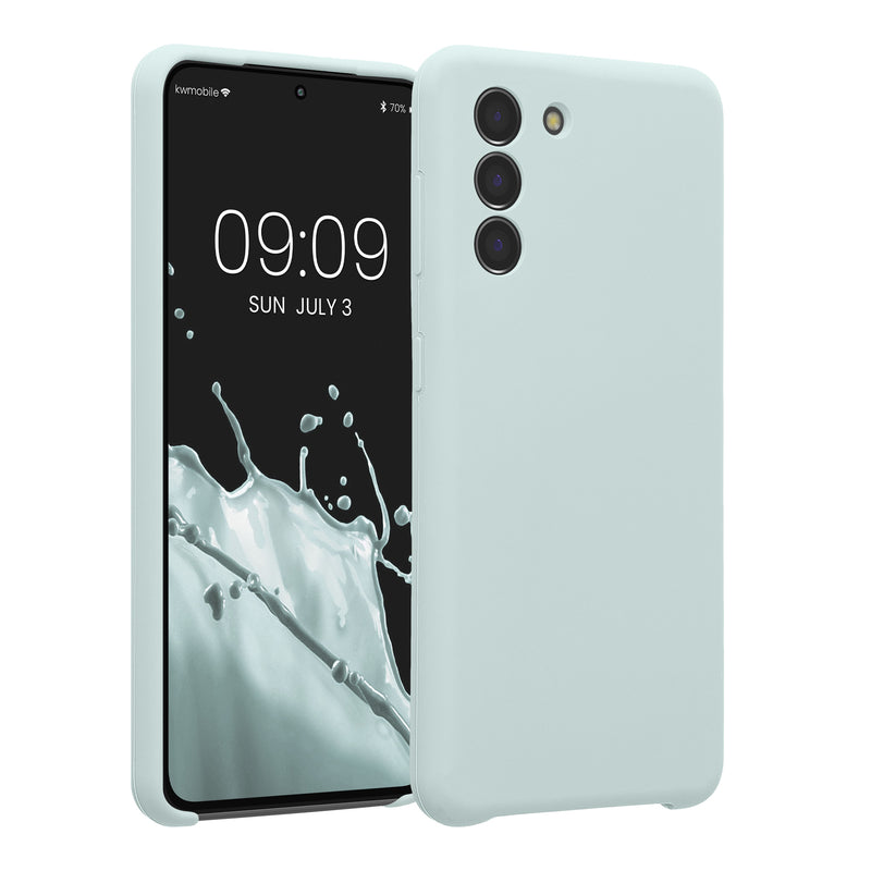 kwmobile Hülle kompatibel mit Samsung Galaxy S21 - Hülle Silikon gummiert - Handyhülle - Handy Case in Cool Mint Cool Mint  