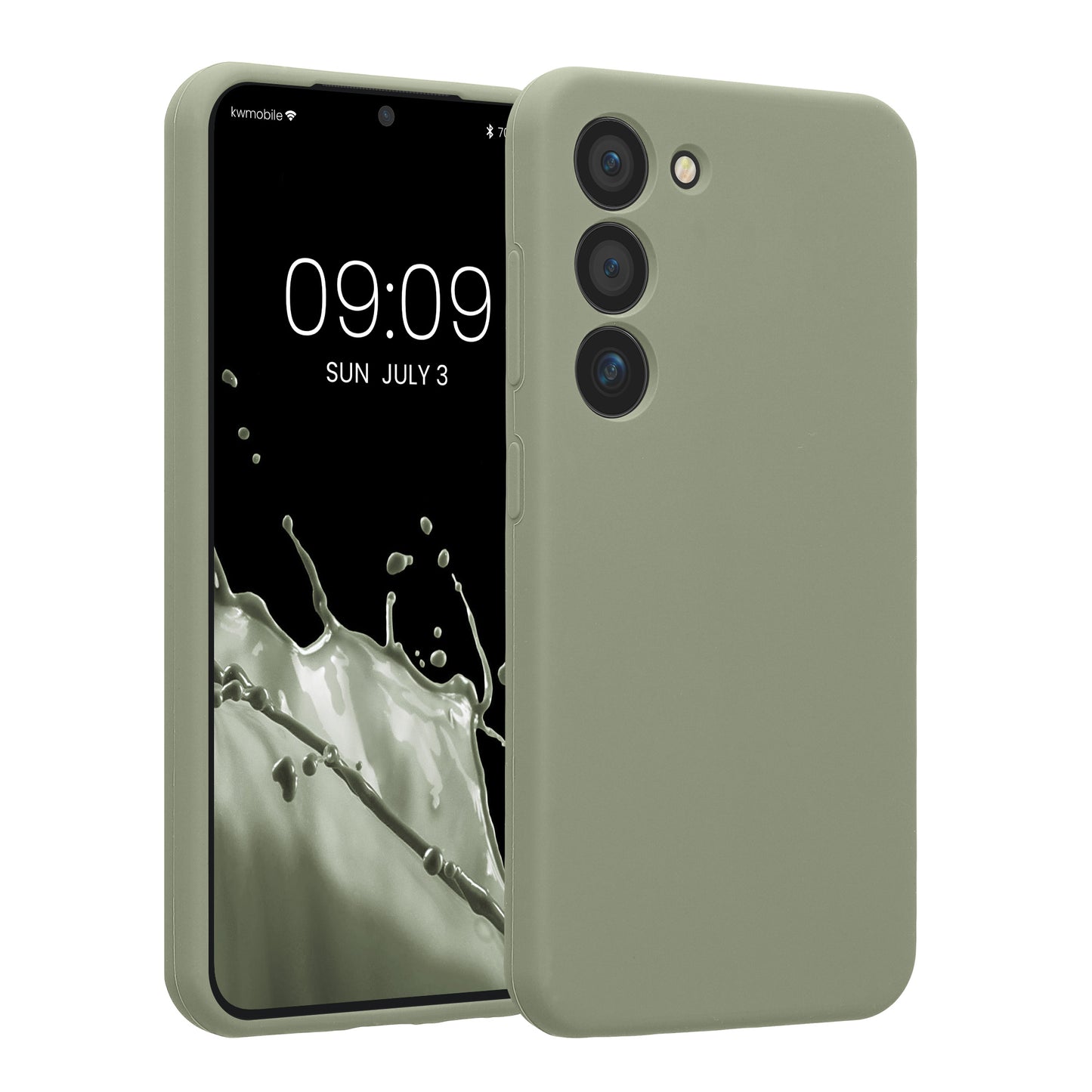 kwmobile Hülle kompatibel mit Samsung Galaxy S23 - Hülle Silikon gummiert - Handyhülle - Handy Case in Graugrün Graugrün  