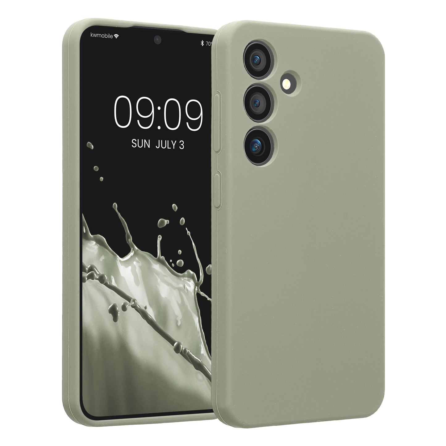 kwmobile Hülle kompatibel mit Samsung Galaxy S24 - Hülle Silikon gummiert - Handyhülle - Handy Case in Graugrün Graugrün  